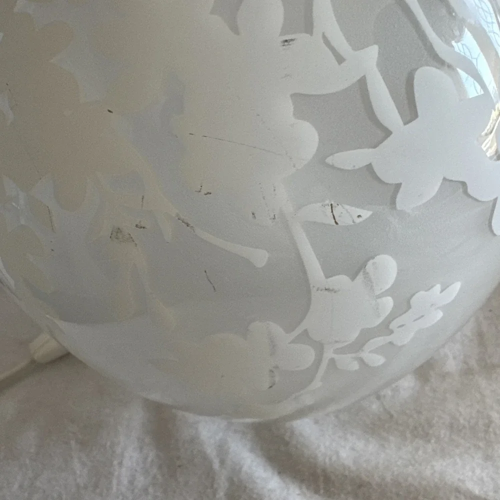 IKEA Knubbic Table Lamp White Frosted Glass Cherry Blossom Design 9